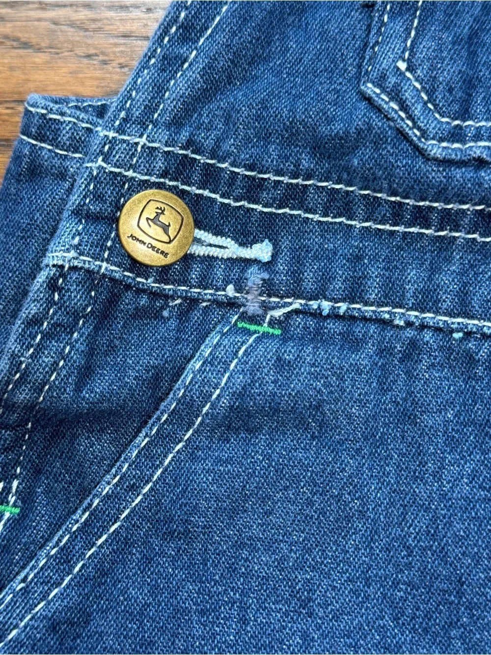 John Deere Boys Dark Blue Wash Denim Overalls Fall Winter Farming Country 6Mths
